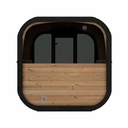 VIBE 220 XL Buitensauna - Tuinsauna halfglas achteraanzicht/ Voor 2-4 Personen