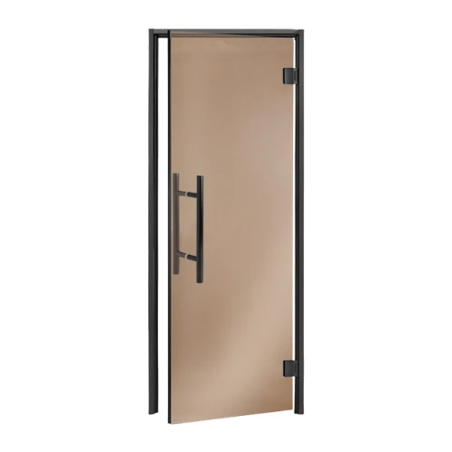 Stoomdeur Au Lux Black - 7*20 Brons glas zwart aluminium kozijn