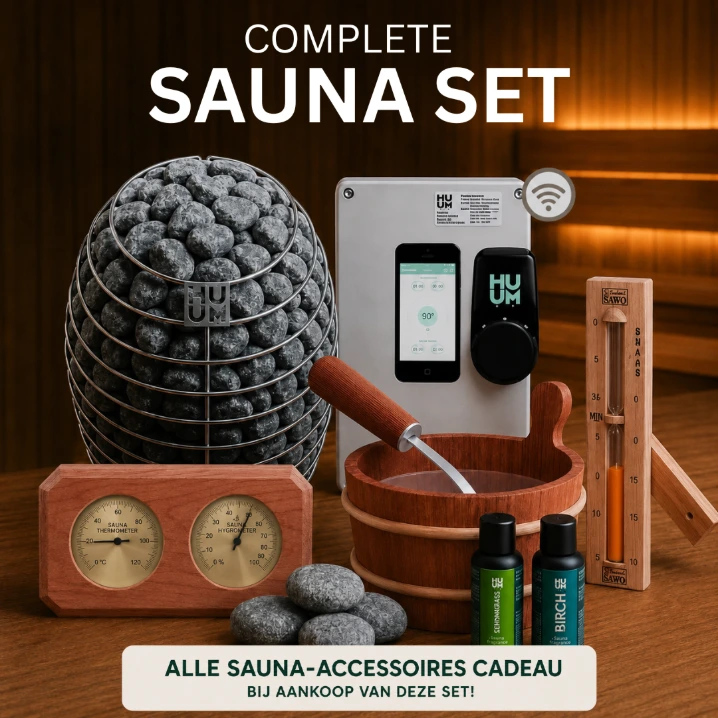 HUUM DROP 9,0 kW Compleet Saunapakket - Met Gratis Ceder Accessoires