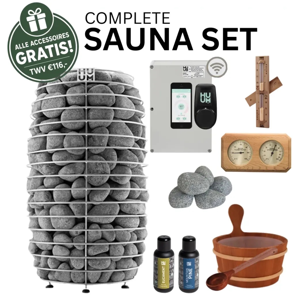 HUUM HIVE mini 10,5 kW Compleet Saunapakket - Met Gratis Ceder Accessoires