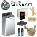 Harvia Wall 9,0 kW Compleet Saunapakket - Met Gratis Grenen Accessoires