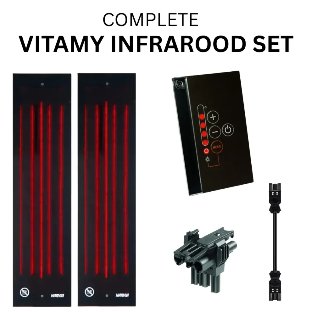 Harvia VITAMY infrarood complete set Black 2x 500W + InfraBox