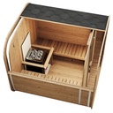 VIBE 200S Buitensauna Binnenkant- Tuinsauna / Voor 4-6 Personen