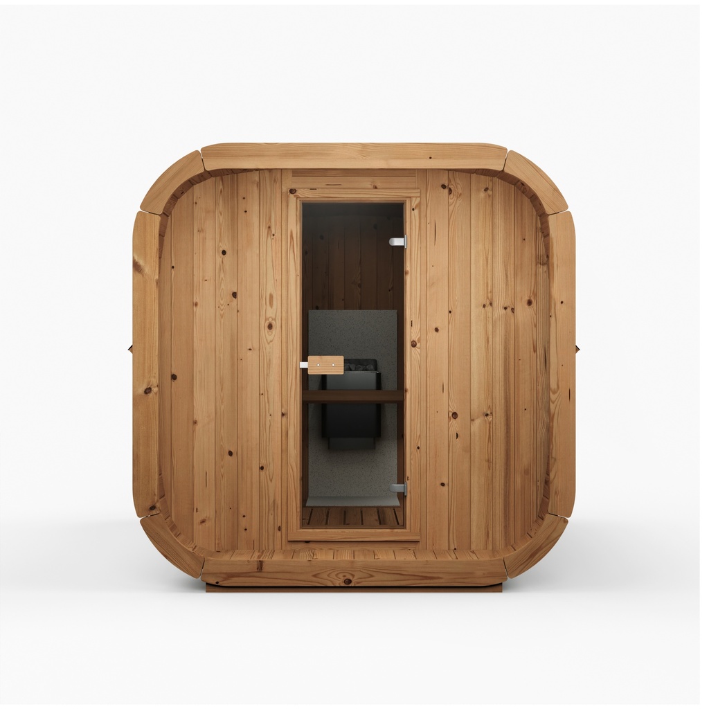 VIBE 250S Buitensauna Vooraanzicht- Tuinsauna / Voor 1-4 Personen