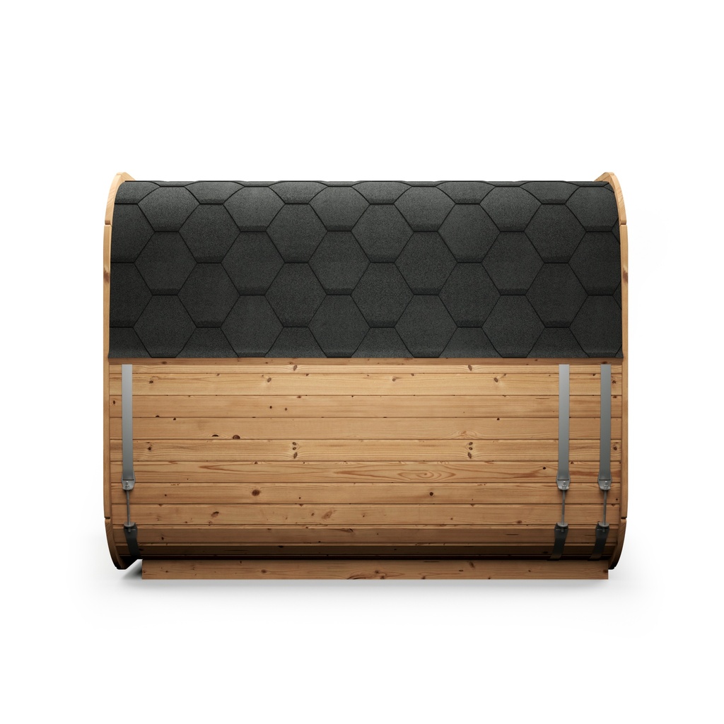 VIBE 250S Buitensauna Zijaanzicht - Tuinsauna / Voor 1-4 Personen