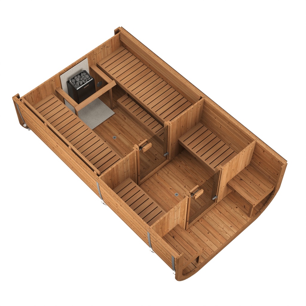 VIBE 385 XL Buitensauna interieur- Tuinsauna / Voor 4-6 Personen