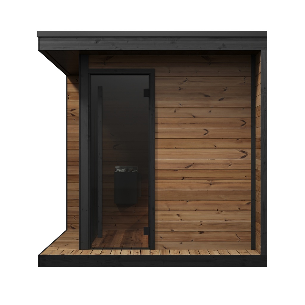 HIKI Buitensauna-Tuinsauna zijaanzicht/ Voor 2-5 Personen