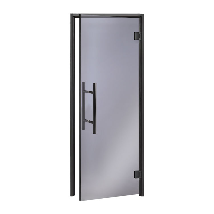 Stoomdeur Au Benelux Black - 8*20 Grijs glas zwart aluminium kozijn