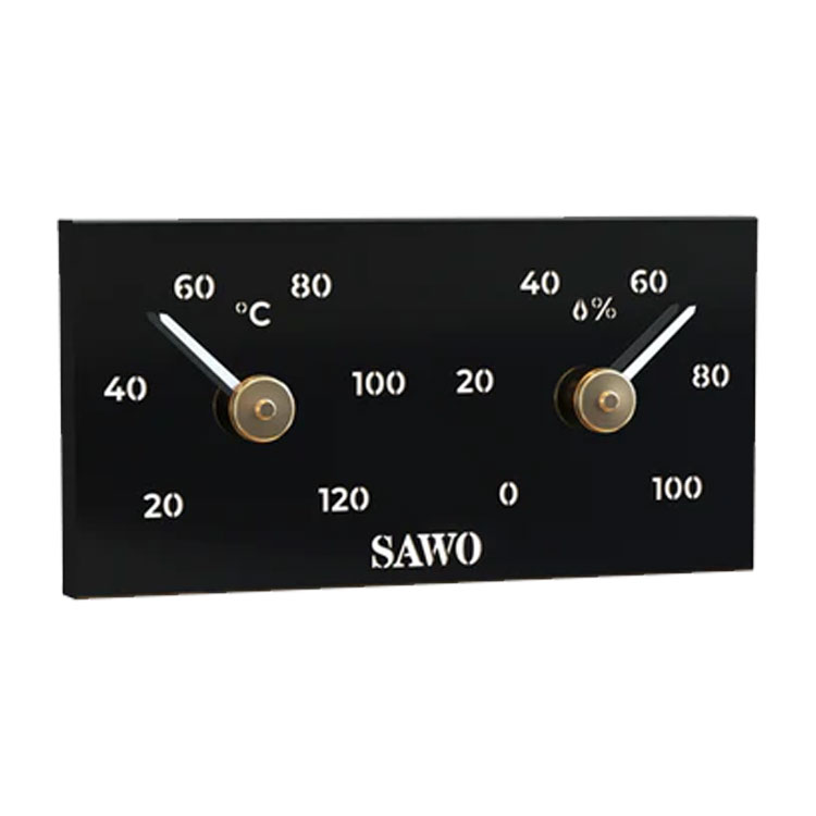 Sawo Thermo- Hygrometer - Zwart metaal - 295-THMBL