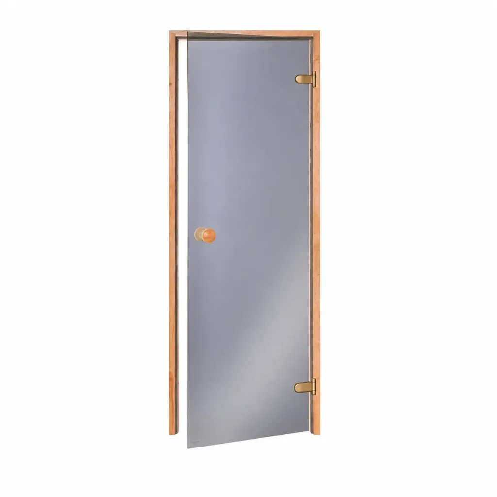 Saunadeur Basic - 7*19 Grijs glas espen kozijn