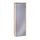 Saunadeur Basic - 6*19 Grijs glas grenen kozijn