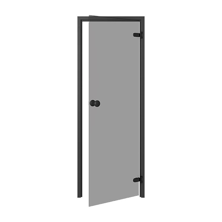 Saunadeur Basic - 7*20 Grijs glas zwart kozijn