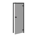 Saunadeur Basic - 7*20 Grijs glas zwart kozijn