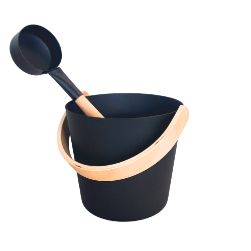 Luma Emmer en Lepel - Zwarte Aluminium bucket