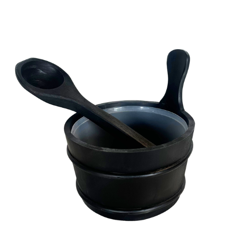 Luma Emmer en Lepel - Zwarte Houten bucket
