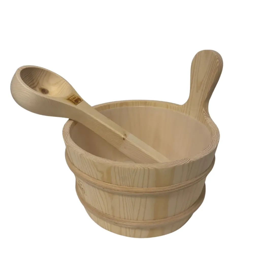 Sawo Grenen Emmer en Lepel