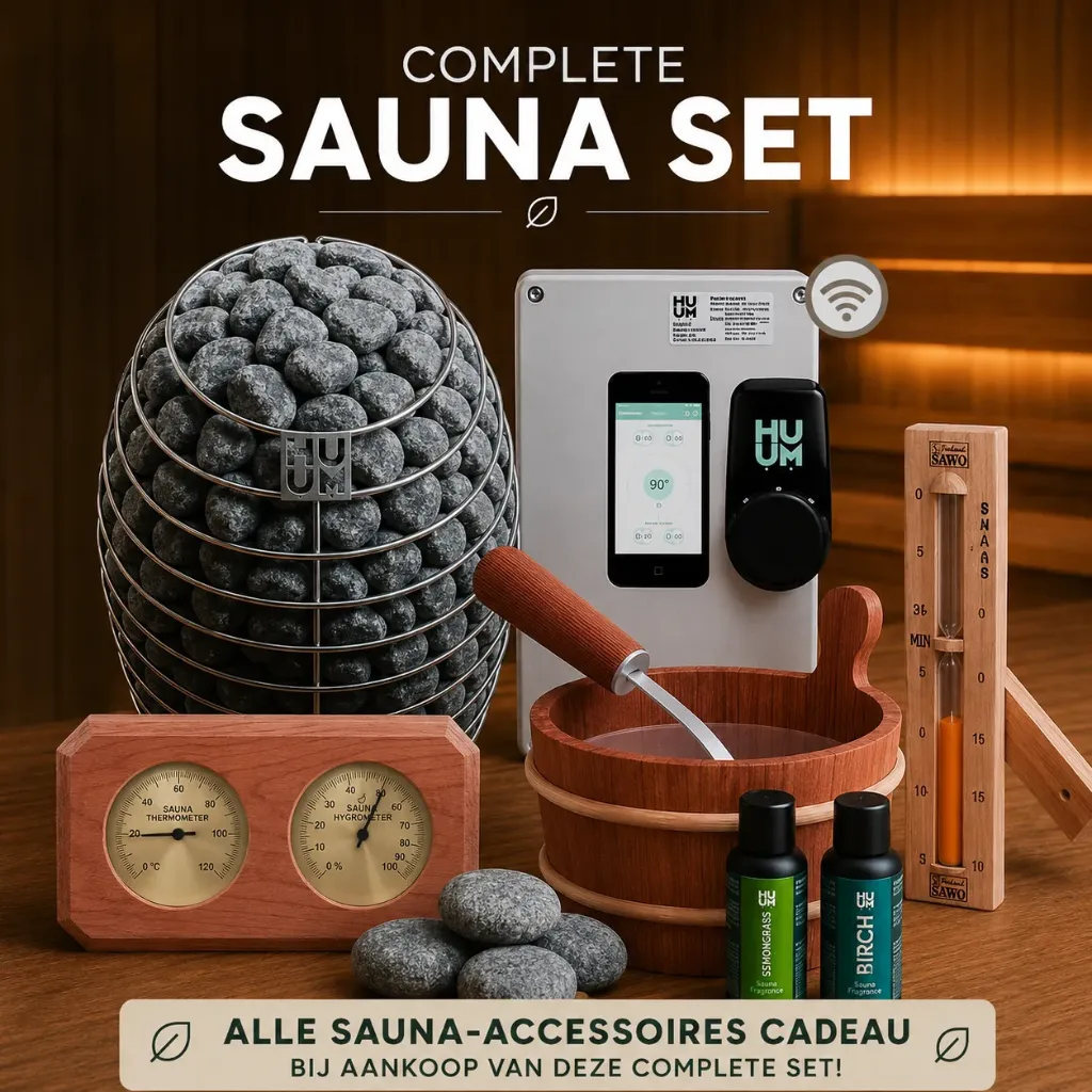 HUUM DROP 9,0 kW Compleet Saunapakket - Met Gratis Ceder Accessoires