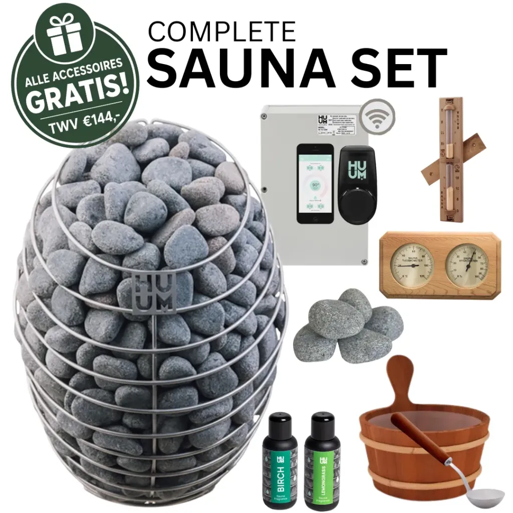 HUUM DROP 9,0 kW Compleet Saunapakket - Met Gratis Ceder Accessoires