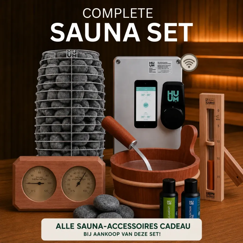 HUUM HIVE mini 10,5 kW Compleet Saunapakket - Met Gratis Ceder Accessoires