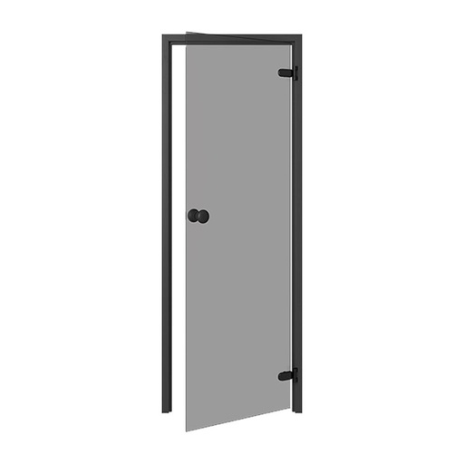 Saunadeur Basic - 7*20 Grijs glas zwart kozijn
